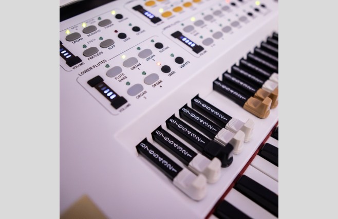 Used Orla Compact Theatre White Organ All Inclusive Top Grade Package (SN:12118939) - Image 13